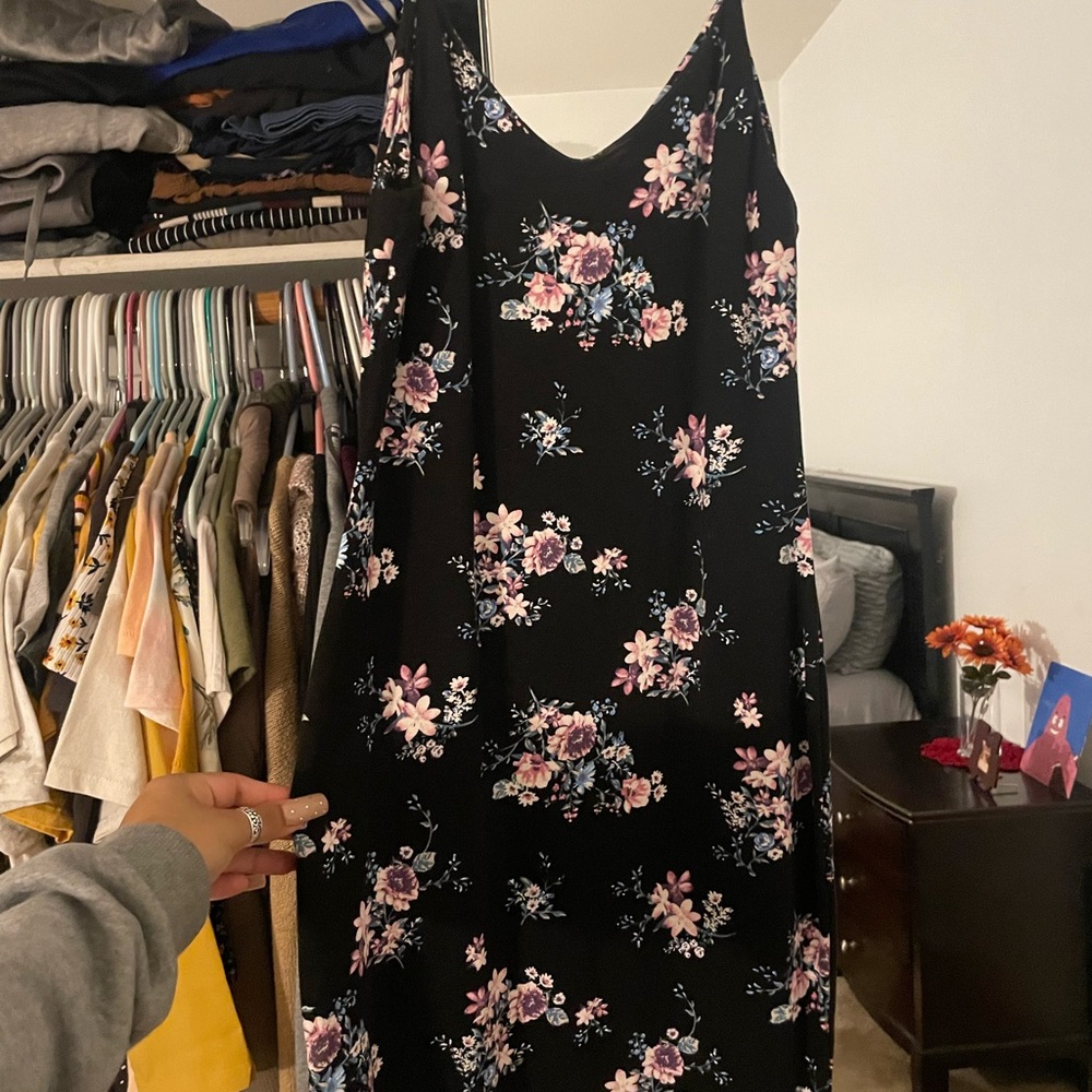 Amp - Spaghetti Strap V-neck Floral Dress - Women - Juniors - Small
